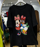 VINESU A53 - Oversized Cartoon Besties Graphic Tee (Minnie & Daisy)