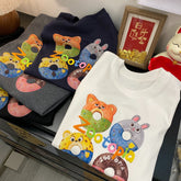 A179 - Zootopia Nick & Judy Graphic Tee - Hand-Embroidered Lettering - 220g Premium Heavyweight Cotton