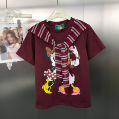 VINESU Minnie & Daisy Duck T-Shirt - Pearl/Rhinestone Details