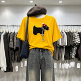 3D Dog Appliqué T-Shirt | Handmade Textured Statement Tee