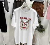 Vinesu A55 - 3D Rhinestone Lion Dance Oversized Tee