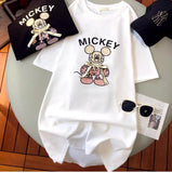 A143 - Luxury Handcrafted Pearl Ribbon Mickey T-Shirt - 220g Premium Heavyweight Cotton