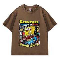 VINESU SpongeBob Printed Heavyweight T-shirts