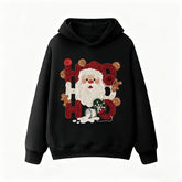 VINESU Cotton Christmas Hoodie | Creative "HO HO" Santa Printed Design