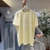 A137 - SS26 Designer Series: Intricate Lace & Embroidery Distressed Oversized Tee