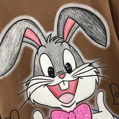 VINESU Bugs Bunny with Beaded - Cute Rabbit Graphic Tee