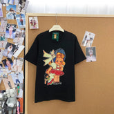 VINESU A19 - Vintage Girl & Doll Pearl & Rhinestone Embellished Cotton T-Shirt