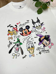 A108 - Mickey & Friends Halloween Spooky Family T-Shirt - 100% Premium Cotton, Vintage Character Graphic Tee