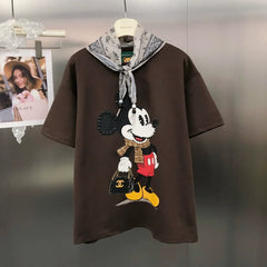 VINESU Trendy Mickey Mouse T-Shirt + Free Bandana Scarf