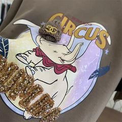 VINESU Cuteness Boosted! Dumbo T-Shirt with Knitted Hat & Rhinestones
