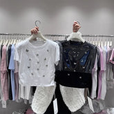 VINESU Heavy- Butterfly Embellishment Sequin Tee