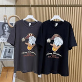 VINESU Full of Festive Feel! Donald Duck Rhinestone Christmas T - shirt