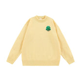 VINESU Handmade 3D Felt Decor Crewneck Sweater