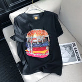 VINESU Pink Edgy-Cute Tee with Heavy Rhinestone Burger Print