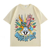 VINESU Bugs Bunny Series-What's up doc Printed Heavyweight T-shirts