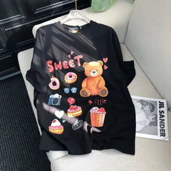 VINESU A17 - "Sweet" Bear Hand-Embellished T-Shirt