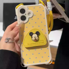 VINESU Adorable Mickey - themed Lanyard Phone Case: Cuteness Meets Practicality-Yellow