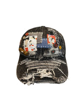 Vinesu H10 - Handmade Reworked Astro Boy Patchwork Cap | One-of-a-Kind Distressed Animation Hat ❤Black