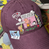 Vinesu H18 - Retro Snoopy Embroidered Baseball Cap - Vintage Washed Denim Comic Patch Hat, Aesthetic Peanuts Cartoon Dad Hat for Men & Women