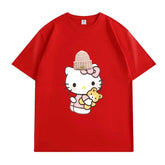 VINESU Heart - Melting! Hello Kitty T - shirt with Knitted Hat and Teddy Bear