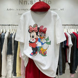 VINESU A53 - Oversized Cartoon Besties Graphic Tee (Minnie & Daisy)