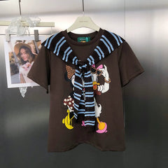 VINESU Minnie & Daisy Duck T-Shirt - Pearl/Rhinestone Details