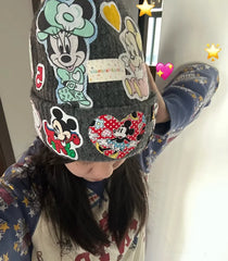 VINESU Handcrafted Patchwork Bucket Hat | Y2K Vintage Cartoon Winter Beanie