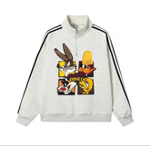 VINESU Looney Tunes - Themed Half - Zip Sweatshirt: Sporty and Cartoon - Filled