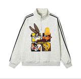 VINESU Looney Tunes - Themed Half - Zip Sweatshirt: Sporty and Cartoon - Filled