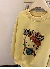 VINESU Cuteness Overload! Hello Kitty Printed Sweatshirt