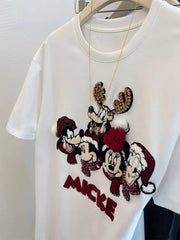 VINESU 3D Embroidered Cap & Cartoon Short-Sleeve Tee - Heavy Craftsmanship Design