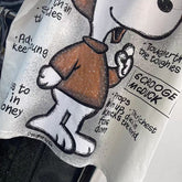 A159 - Luxury Snoopy Sequin Embroidered T-Shirt - 320g Ultra-Heavyweight Cotton Tee - Sparkling Character Graphic Oversized Boxy Fit