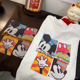 A149 - Vintage Mickey Pop Art T-Shirt - Hand-Embroidered "Street Later" Graphic Tee - 220g Premium Heavyweight Cotton