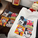 A149 - Vintage Mickey Pop Art T-Shirt - Hand-Embroidered "Street Later" Graphic Tee - 220g Premium Heavyweight Cotton