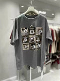 VINESU Nine-grid Heavy Three-dimensional Pattern T-shirt