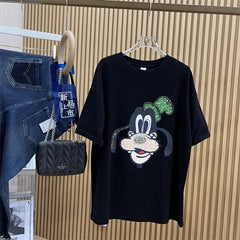 VINESU Goofy Cartoon Sequin-Embellished T-Shirt