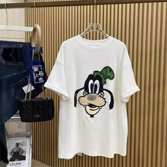VINESU Goofy Cartoon Sequin-Embellished T-Shirt