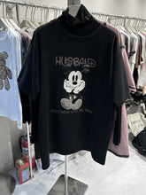 VINESU Rhinestone Cartoon Mouse TEE - 3D Bling Design, Sweet-Cool Street Style