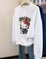 VINESU Cuteness Overload! Hello Kitty Printed Sweatshirt