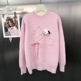 VINESU Ultra-Soft Hello Kitty Sweater with Heavy-Duty Beads 🐱