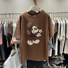 VINESU Heavy-Embellishment 3D Floral Tee
