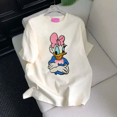 VINESU Embroidered Daisy 🎀 Cute vibe for creamy T-shirts
