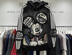 VINESU Y290 🔥2026 New Drop: Mickey Heavy-Detail Washed Vintage Hoodie