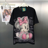 VINESU MKT05 - Playful Mouse Print Pearl-Detailed Casual T-Shirt for Women