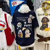 A83 - Handmade 3D Felt Pet Collage T-Shirt | Artisan Hand-Stitched Cute Animal Tee