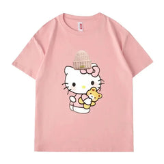 VINESU Heart - Melting! Hello Kitty T - shirt with Knitted Hat and Teddy Bear