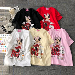 VINESU MN-Retro Printed Heavy Industry Short Sleeve T-Shirt