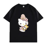 VINESU Heart - Melting! Hello Kitty T - shirt with Knitted Hat and Teddy Bear