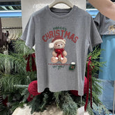 VINESU Christmas Bear Vibe 100% Cotton Crewneck Top