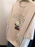 VINESU A40 Women’s Oversized Hello Kitty Short Sleeve Tee